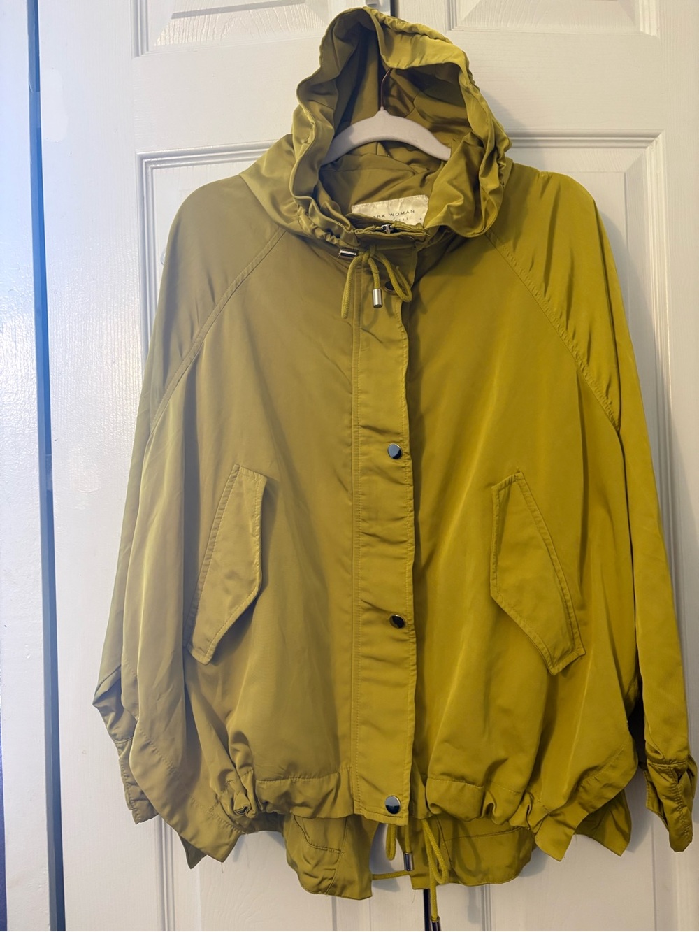 Zara Woman Mustard Yellow Windbreaker Jacket, Size XS (Fits S–M)
